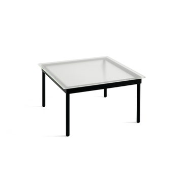 Table basse KOFI de Hay, Verre rainuré, 100 x 100 cm, Chêne teinté noir