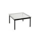 Table basse KOFI, Verre rainuré, 100 x 100 cm, Chêne teinté noir