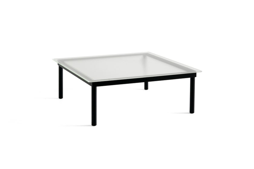 Table basse KOFI de Hay, Verre rainuré, 100 x 100 cm, Chêne teinté noir Table basse KOFI de Hay, Verre rainuré, 100 x 100 cm, Chêne teinté noir