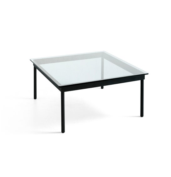 Table basse KOFI de Hay, Verre transparent, 120 x 120 cm, Chêne teinté noir