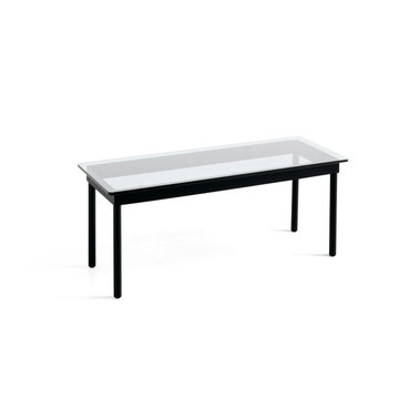 Table basse KOFI de Hay, Verre transparent, 140 x 50 cm, Chêne teinté noir