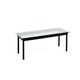 Table basse KOFI, Verre transparent, 140 x 50 cm, Chêne teinté noir