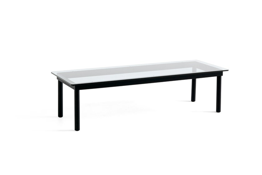 Table basse KOFI de Hay, Verre transparent, 140 x 50 cm, Chêne teinté noir Table basse KOFI de Hay, Verre transparent, 140 x 50 cm, Chêne teinté noir