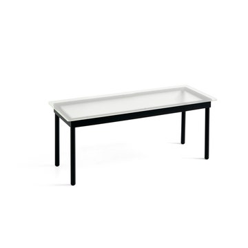 Table basse KOFI de Hay, Verre rainuré, 140 x 50 cm, Chêne teinté noir