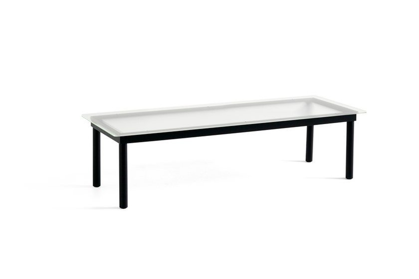Table basse KOFI de Hay, Verre rainuré, 140 x 50 cm, Chêne teinté noir Table basse KOFI de Hay, Verre rainuré, 140 x 50 cm, Chêne teinté noir