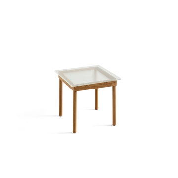 Table basse KOFI de Hay, Verre rainuré, 60 x 60 cm, Chêne naturel