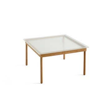 Table basse KOFI de Hay, Verre rainuré, 100 x 100 cm, Chêne naturel
