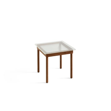 Table basse KOFI de Hay, Verre rainuré, 60 x 60 cm, Noyer