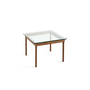Table basse KOFI de Hay, Verre transparent, 80 x 80 cm, Noyer