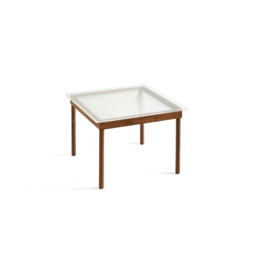 Table basse KOFI de Hay, Verre rainuré, 80 x 80 cm, Noyer