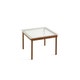 Table basse KOFI, Verre rainuré, 80 x 80 cm, Noyer