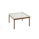 Table basse KOFI, Verre rainuré, 100 x 100 cm, Noyer