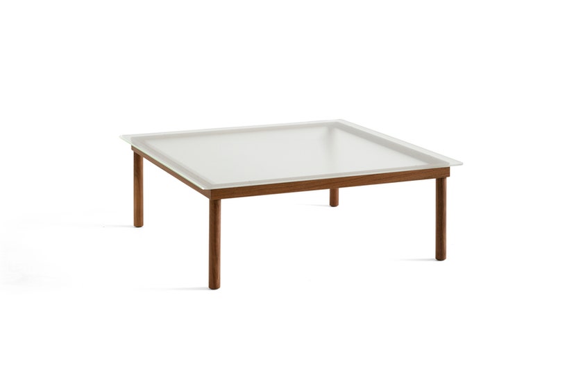 Table basse KOFI de Hay, Verre rainuré, 100 x 100 cm, Noyer Table basse KOFI de Hay, Verre rainuré, 100 x 100 cm, Noyer