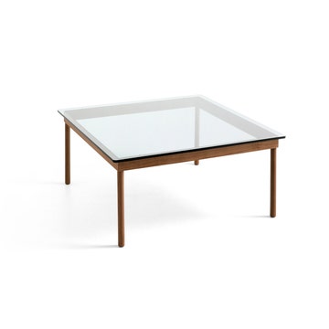 Table basse KOFI de Hay, Verre transparent, 120 x 120 cm, Noyer