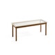 Table basse KOFI, Verre rainuré, 140 x 50 cm, Noyer