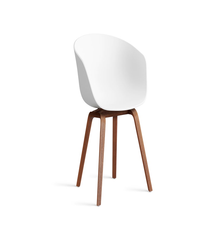 Fauteuil AAC 22 de Hay, Piètement en noyer vernis naturel, White 2.0