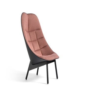 Fauteuil lounge UCHIWA QUILT de Hay, Pieds en chêne teinté noir, Tissu Olavi by Hay 12 / Arrière Sierra SI1001