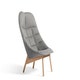 Fauteuil lounge UCHIWA QUILT, Pieds en chêne vernis naturel, Roden 05 / Lola