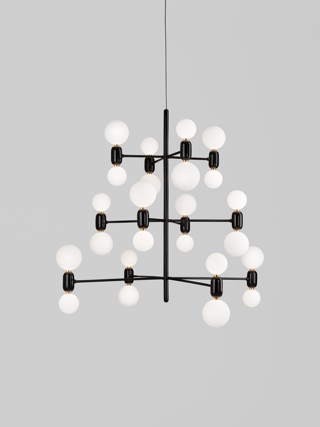 Suspension ABALLS CHANDELIER 12 NOIRE de Parachilna Suspension ABALLS CHANDELIER 12 NOIRE de Parachilna