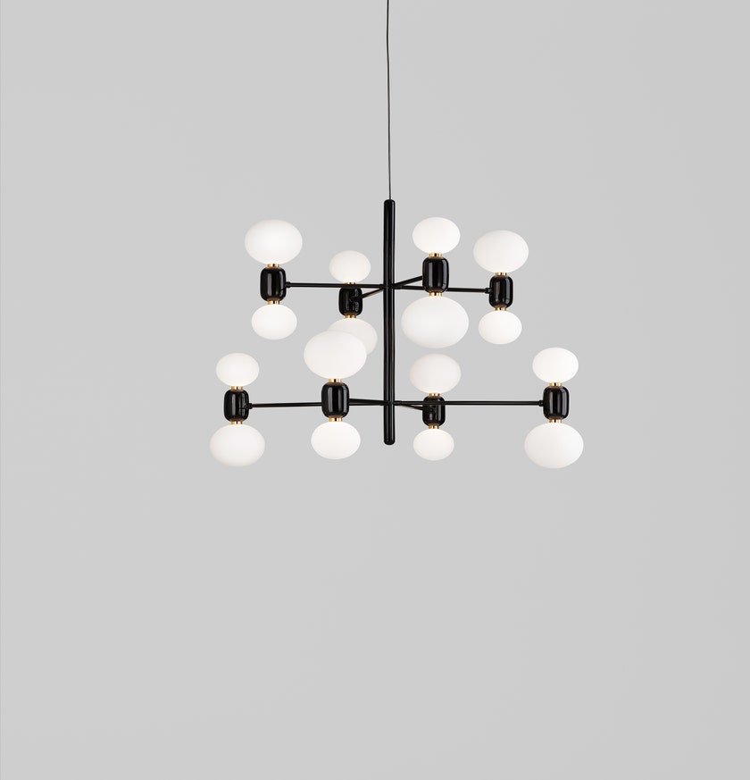 Suspension ABALLS CHANDELIER 8 NOIRE de Parachilna