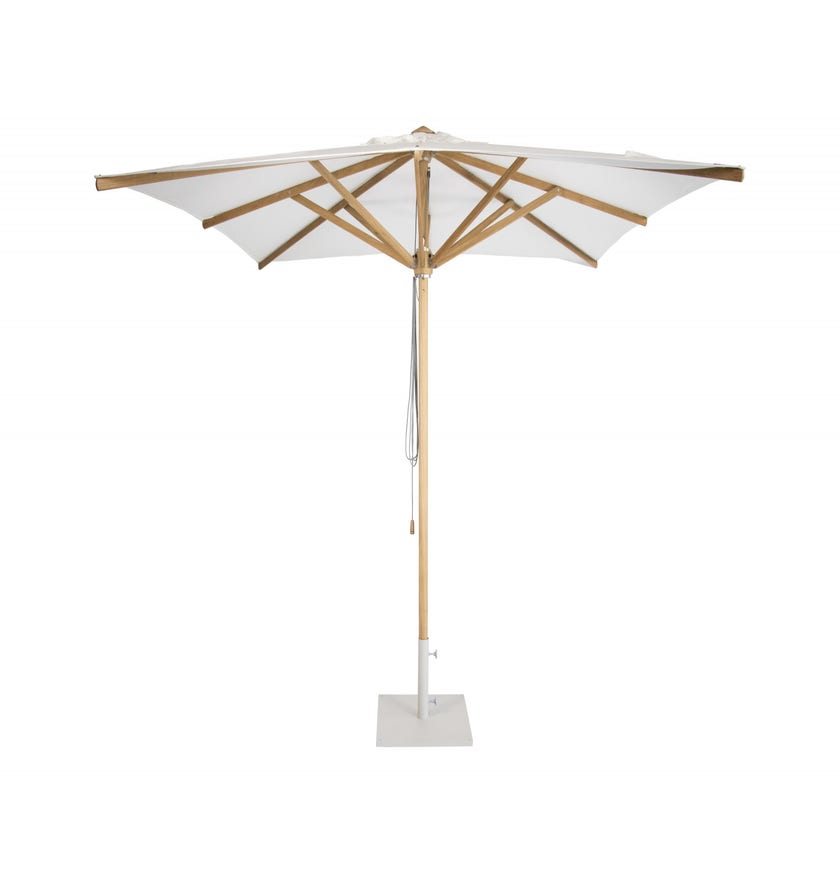 Parasol MOOREA de Jardinico, 300 × 300 cm, Structure teck, Toile Natural