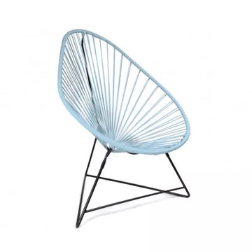 Fauteuil ACAPULCO de Boqa avec structure noire, Bleu fjord