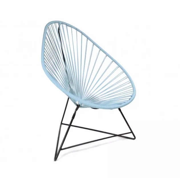 Fauteuil ACAPULCO de Boqa avec structure noire, Bleu fjord Fauteuil ACAPULCO de Boqa avec structure noire, Bleu fjord