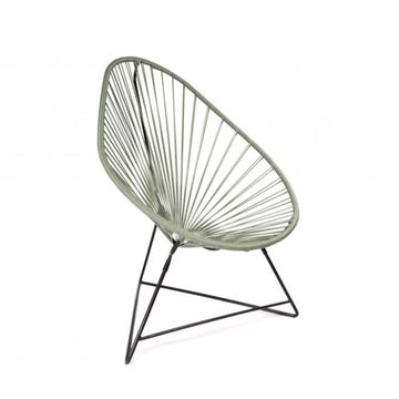 Fauteuil ACAPULCO de Boqa avec structure noire, Vert olive