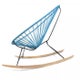 Fauteuil à bascule ACAPULCO avec ski bois, Structure noire, Bleu fjord