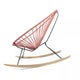 Fauteuil à bascule ACAPULCO avec ski bois, Structure noire, Terracotta