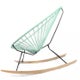 Fauteuil à bascule ACAPULCO avec ski bois, Structure noire, Vert d'eau