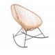 Fauteuil à bascule ACAPULCO avec structure noire, Cuir naturel
