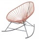 Fauteuil à bascule ACAPULCO avec structure noire, Terracotta