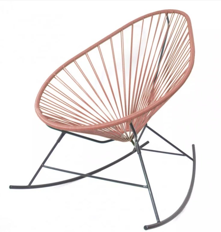 Fauteuil à bascule ACAPULCO de Boqa avec structure noire, Terracotta Fauteuil à bascule ACAPULCO de Boqa avec structure noire, Terracotta