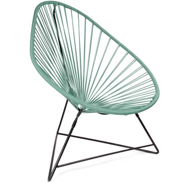 Fauteuil ACAPULCO de Boqa avec structure noire, Vert sauge