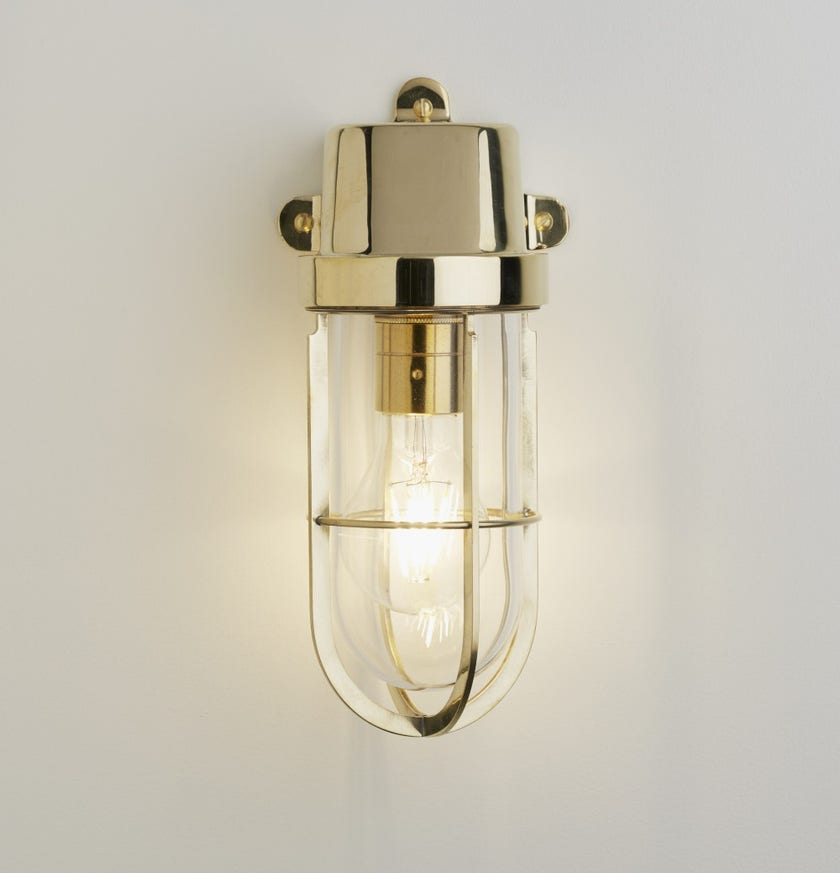 Applique ADMIRAL de Nautic, Laiton poli, Verre clair
