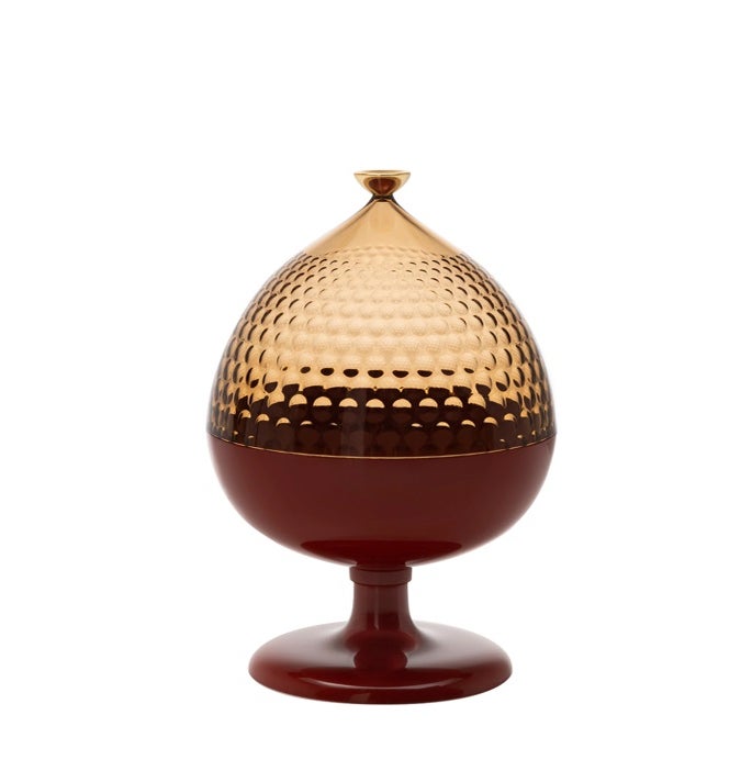 Centre de table, boite de rangement PUMO de Kartell, Ambre