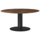Table 2.0, Base noire, Ø110, American Walnut Semi Matt Lacquered