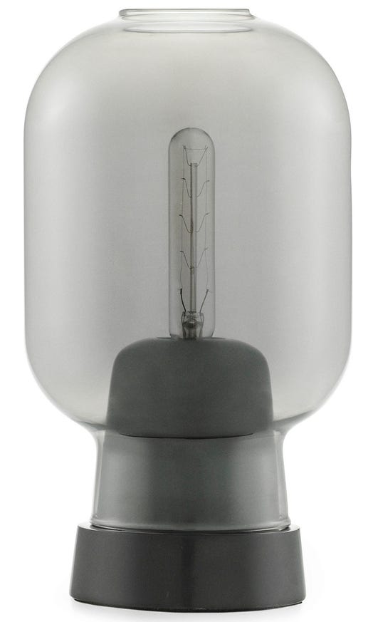 Lampe à poser AMP de Northern Lighting, Fumé / marbre noir Lampe à poser AMP de Northern Lighting, Fumé / marbre noir