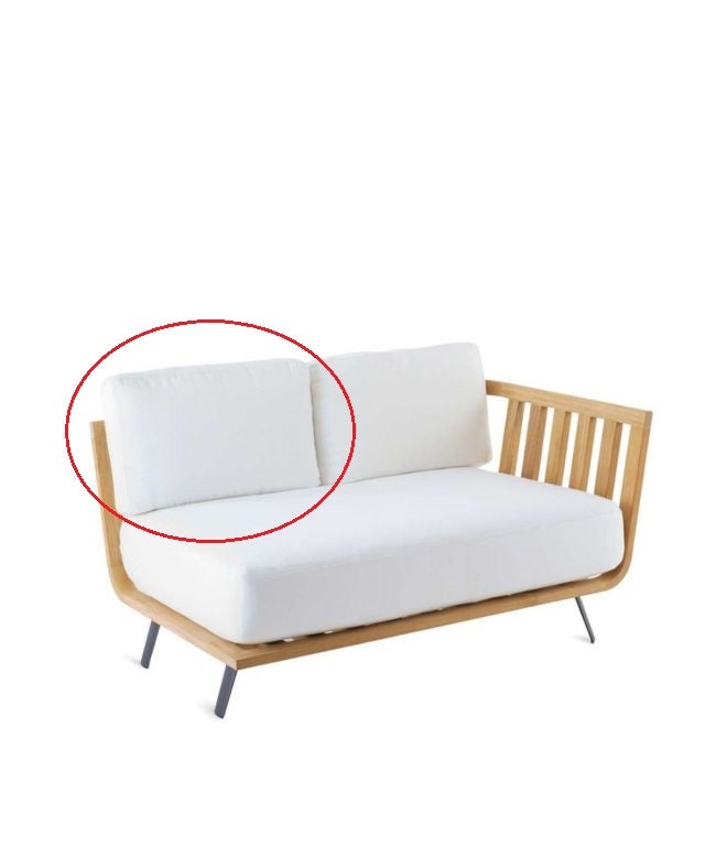 Coussin dossier pour module d'angle droit WELCOME de Unopiu', Coloris diamante Coussin dossier pour module d'angle droit WELCOME de Unopiu', Coloris diamante