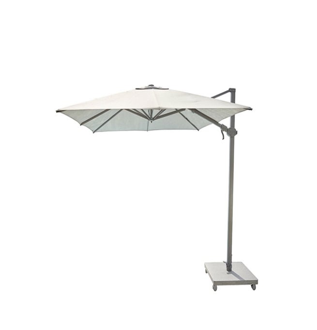 Parasol déporté ANTEGO de Jardinico, 300 × 300 cm, Structure anthracite, Toile natural