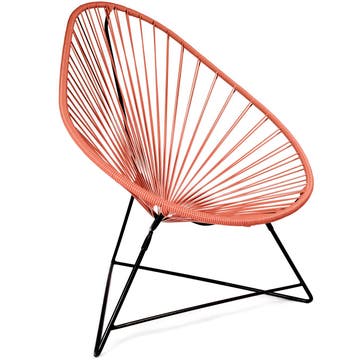 Fauteuil ACAPULCO de Boqa avec structure noire, Terracotta