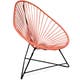 Fauteuil ACAPULCO avec structure noire, Terracotta