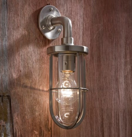 Applique Nautic DOCKLIGHT WALL bronze nickelé mat verre clair