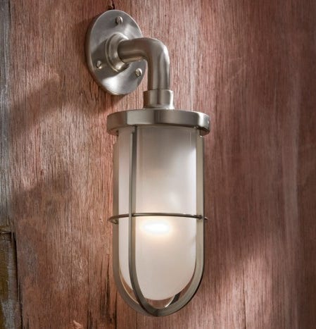 Applique Nautic DOCKLIGHT WALL bronze nickelé mat verre sablé