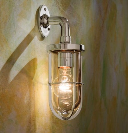 Applique Nautic DOCKLIGHT WALL bronze nickelé poli verre clair