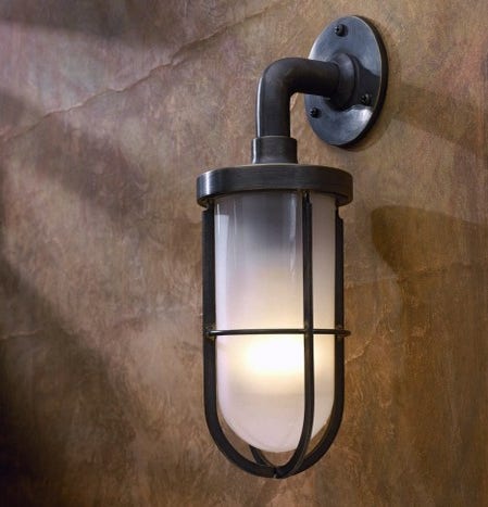Applique Nautic DOCKLIGHT WALL bronze antique verre sablé