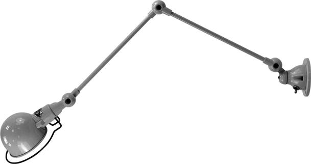 Applique SIGNAL SI331S interrupteur Ø10 de Jieldé avec 2 bras articulés, Gris argent Applique SIGNAL SI331S interrupteur Ø10 de Jieldé avec 2 bras articulés, Gris argent