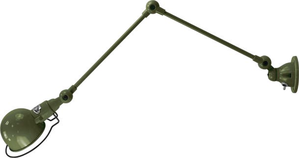 Applique SIGNAL SI331S interrupteur Ø10 de Jieldé avec 2 bras articulés, Vert olive Applique SIGNAL SI331S interrupteur Ø10 de Jieldé avec 2 bras articulés, Vert olive