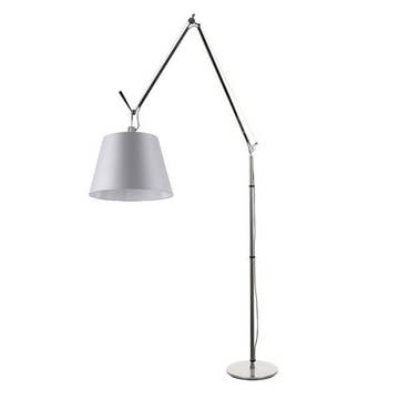 Lampadaire TOLOMEO MEGA d'Artemide, avec interrupteur, diffuseur satin gris Ø 42 cm